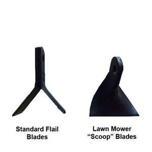 Standard "Y" blades and Lawn Mower "Scoop" blades.