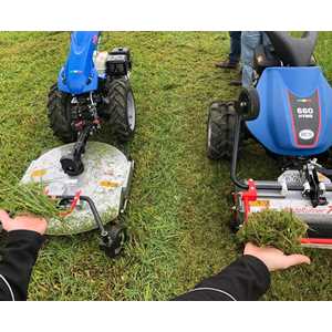 The Flail Mower pulverizes plant material so it will break down quickly.  Compare the clippings from the Flail Mower shown here versus a rotary blade like the HD Combo Mower.