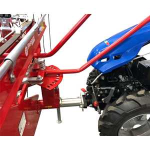 Hay Rake model 165/2 is compatible with tractor models 739 and up.  A Quick Hitch or PTO Extension is required to provide enough clearance for the Hay Rake