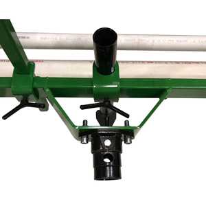 The flange where the tractor connects to the implement is offset from the frame, allowing the optional Drip Tape Layer Kit to be installed directly in the center.